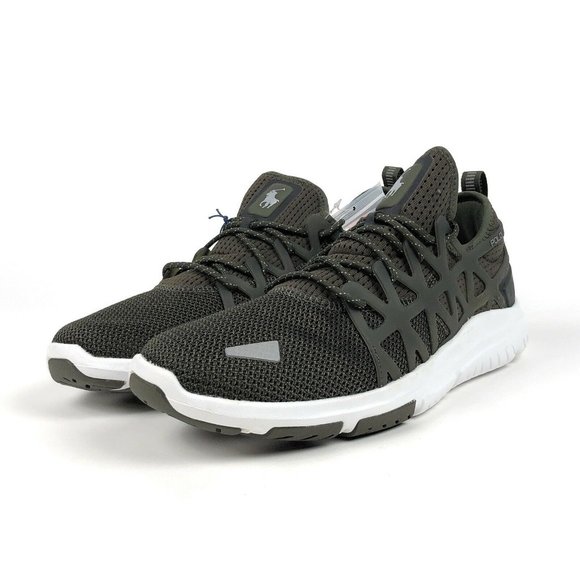 Polo Ralph Lauren Train 200 Green White Low Shoes - Picture 2 of 9